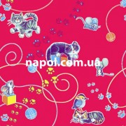 Ковер для ребенка Кот и  Мыша красный
