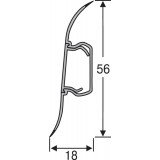 Плинтус с кабель каналом с прорезиненными краями TIS
